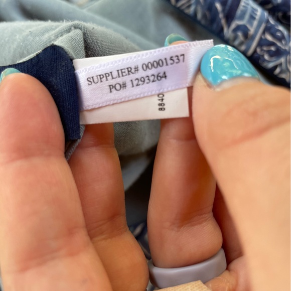 CHAPS DENIM Women's Blue and White Geometric Tiered Peasant Skirt - size 4 - Picture 6 of 7